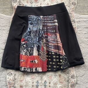Save The Queen Black and Multicolor A-Line Skirt